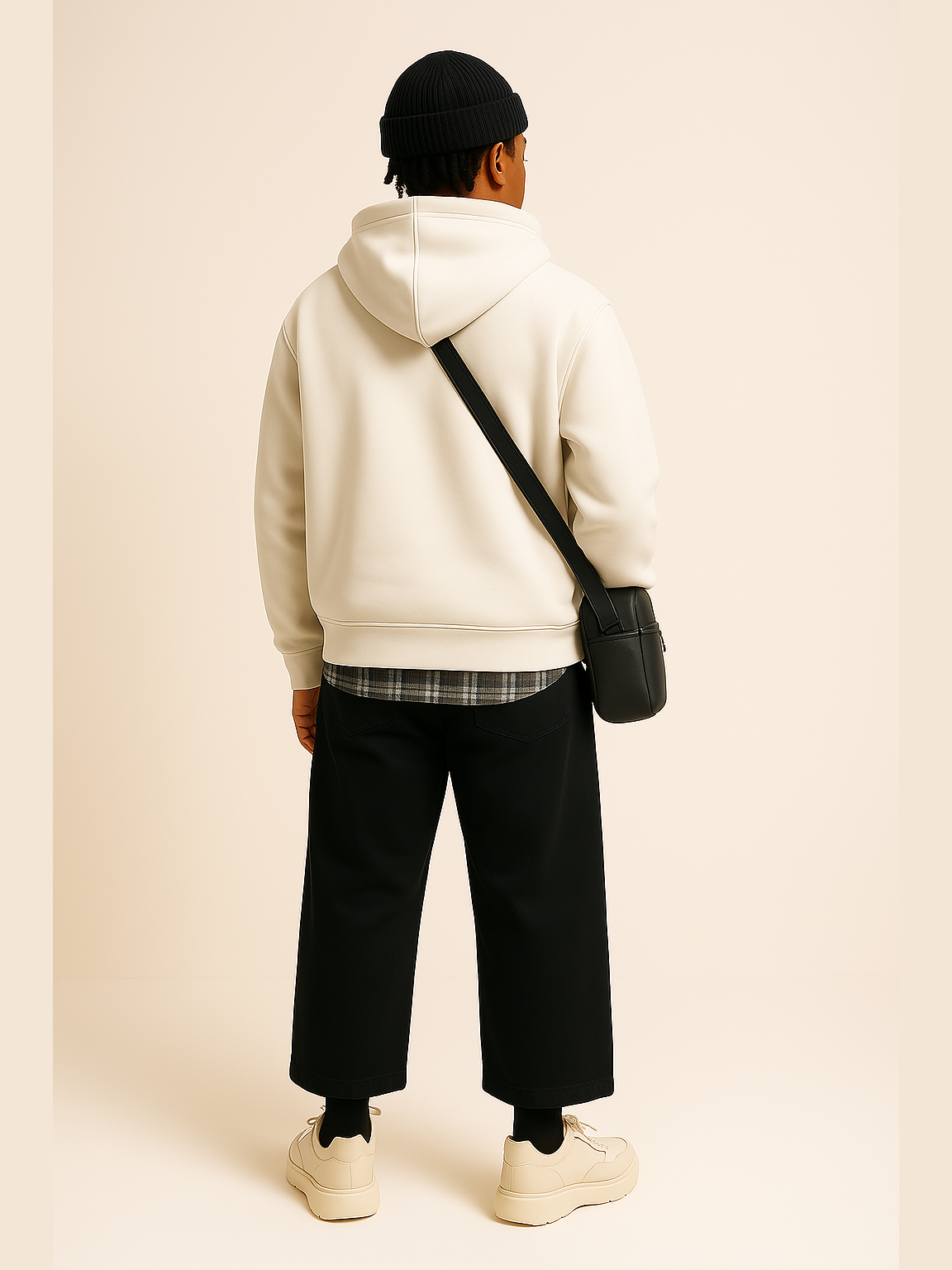Layered Plaid Hem Hoodie