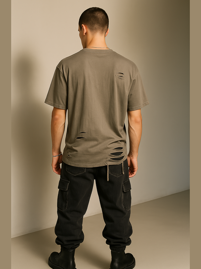 Faded Ruins Washed Cutout T-Shirt