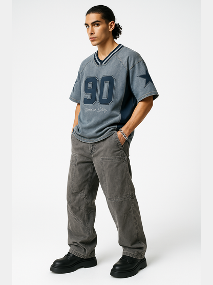 Hustle Varsity Denim Tee