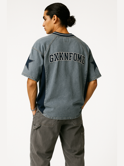 Hustle Varsity Denim Tee