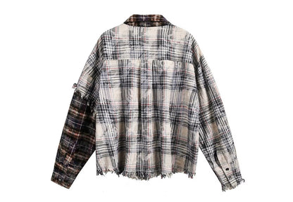 Patchwork Flannel Fringe Shirt