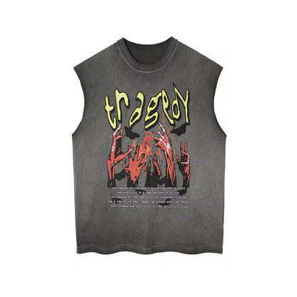 Tragedy Sleeveless Graphic Tee