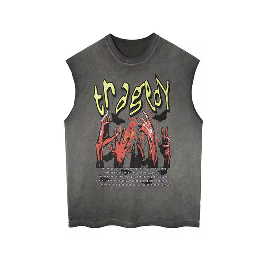 Tragedy Sleeveless Graphic Tee