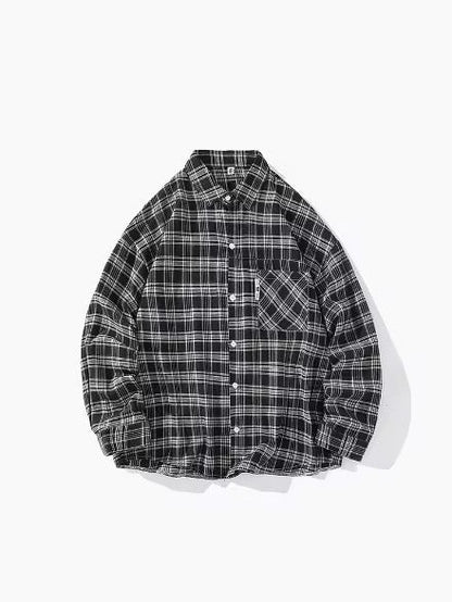 Oversized Brushed Plaid Shirt