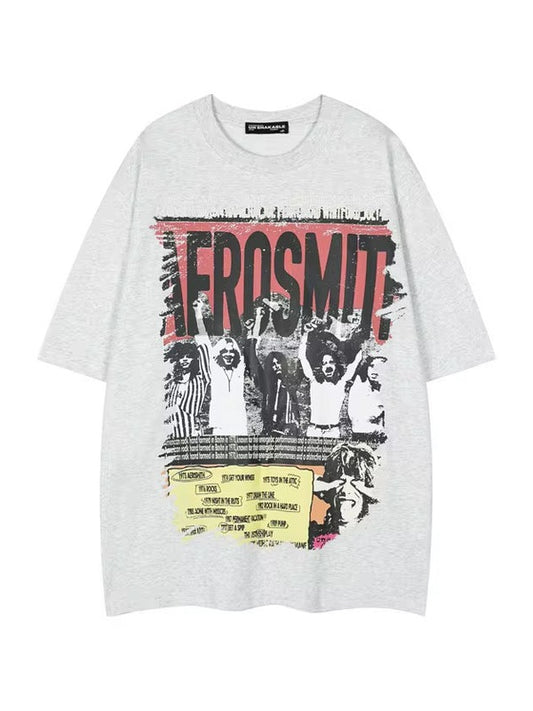 Aerosmit Vintage Rock Poster Tee – Grey Edition