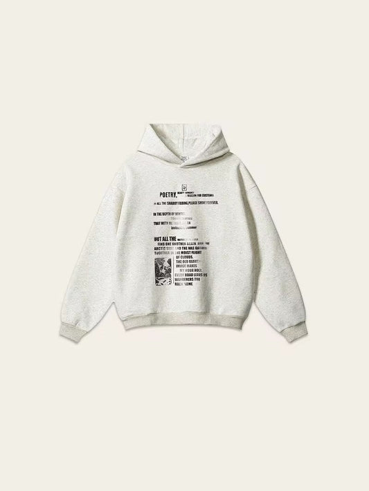 “Poetry Manifesto” Hoodie – Olive / Black / Heather Grey