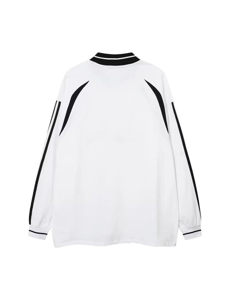 Spiky Head Retro Sports Jersey – Oversized Football-Inspired Shirt