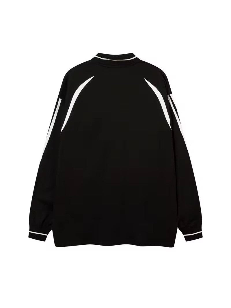 Spiky Head Retro Sports Jersey – Oversized Football-Inspired Shirt