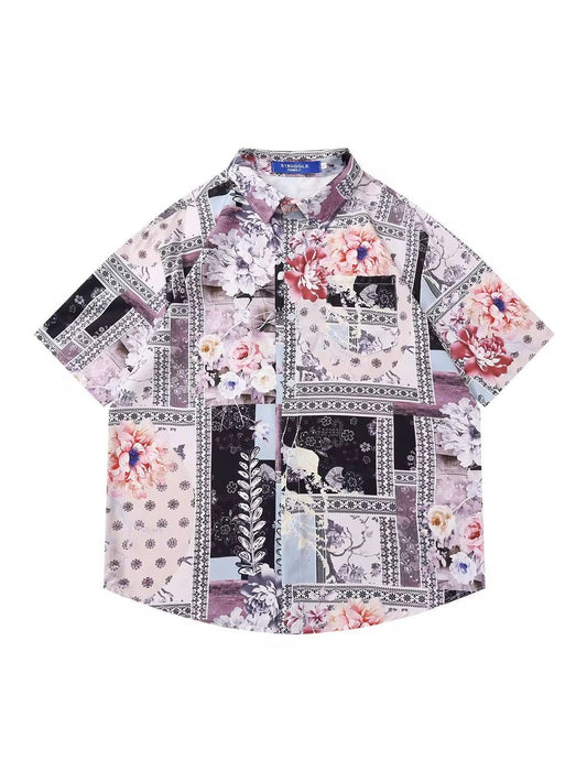 “Gardenframe” Baroque Patchwork Shirt