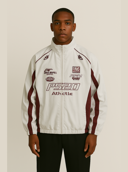 P520 “Athlete Division” Racing Jacket – Steel Blue / White Burgundy / Black White