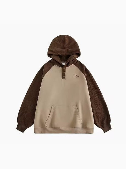 Two-Tone Waffle Sleeve Hoodie