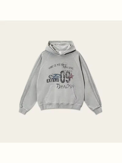 09 “IDEALISM” Graphic Hoodie – Washed Grey
