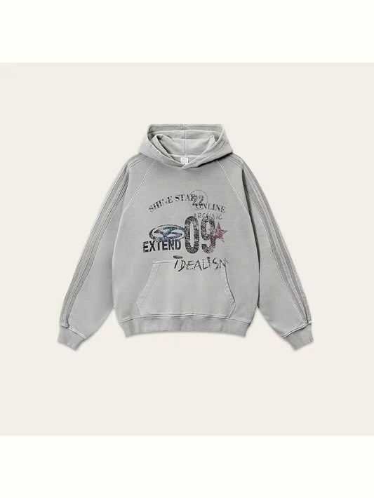 09 “IDEALISM” Graphic Hoodie – Washed Grey