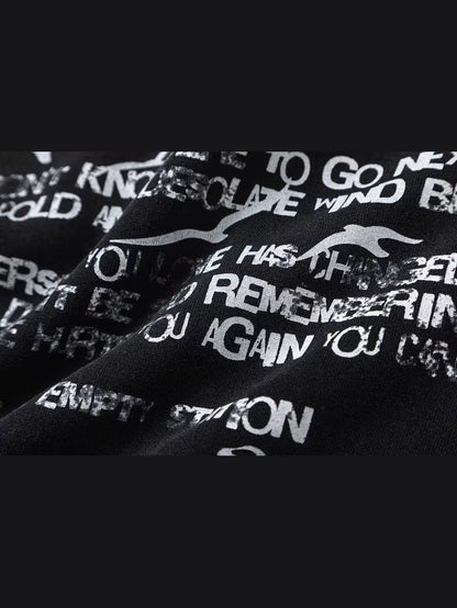 Grunge Text Graphic Zip-Up