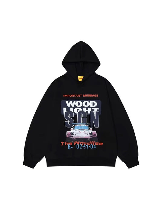Retro Racing Graphic Oversized Hoodie