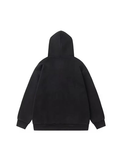 Grunge Text Graphic Zip-Up