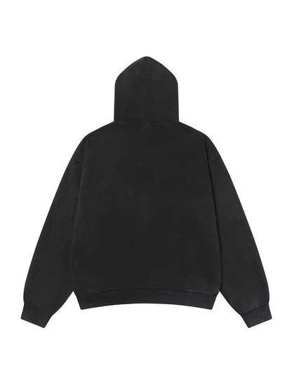 Minimalist Zip-Up Hoodie in Matte Black