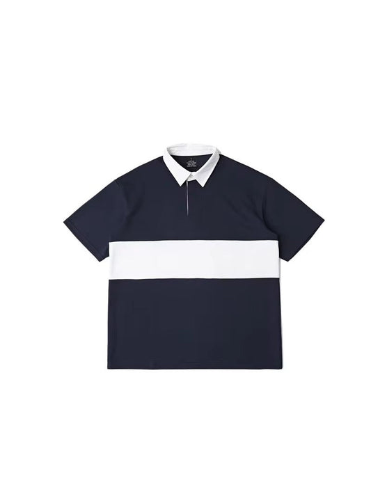 Colorblock Polo Shirt – Navy/White