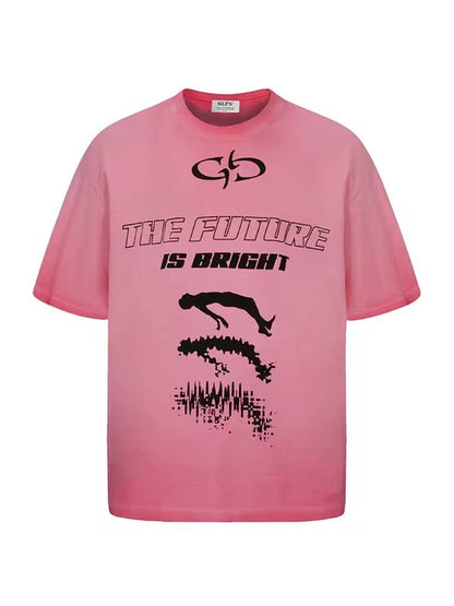 “The Future Is Bright” Tee – Dual Drop (Black & Pink)