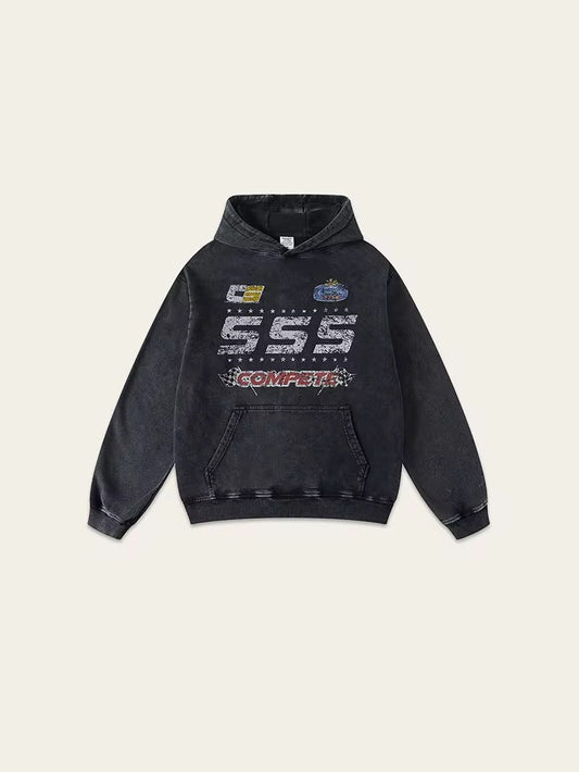 SSS “COMPETE” Vintage Racing Hoodie – Washed Collection