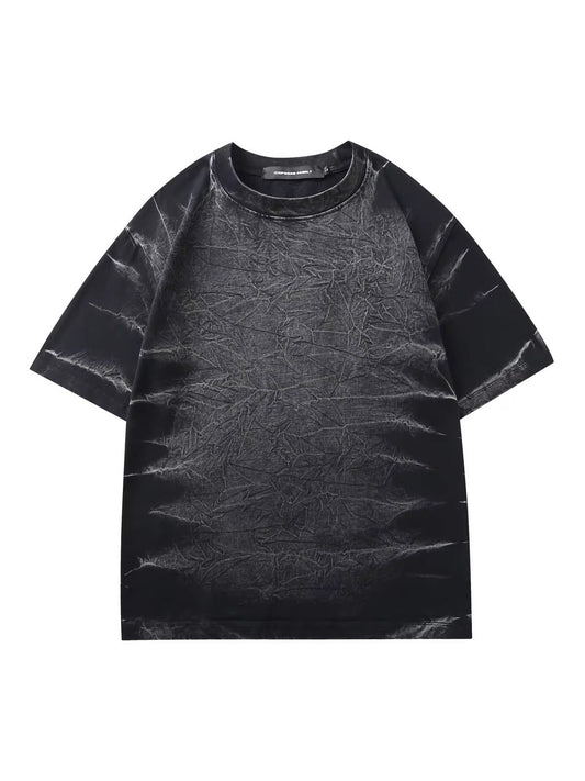 Charcoal Crinkle-Dye Texture Tee