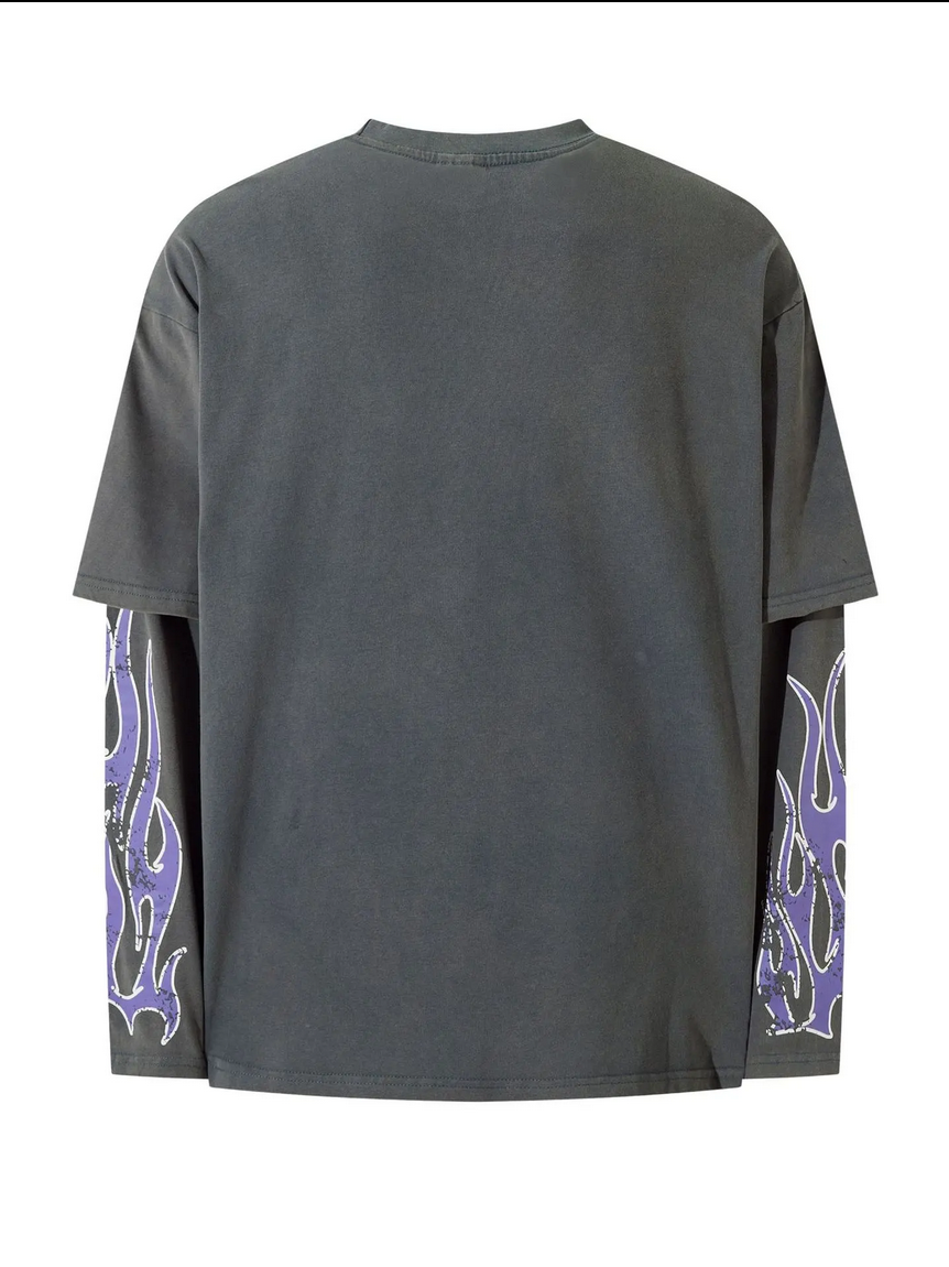 Vintage Motorsport Flame Long Sleeve Tee