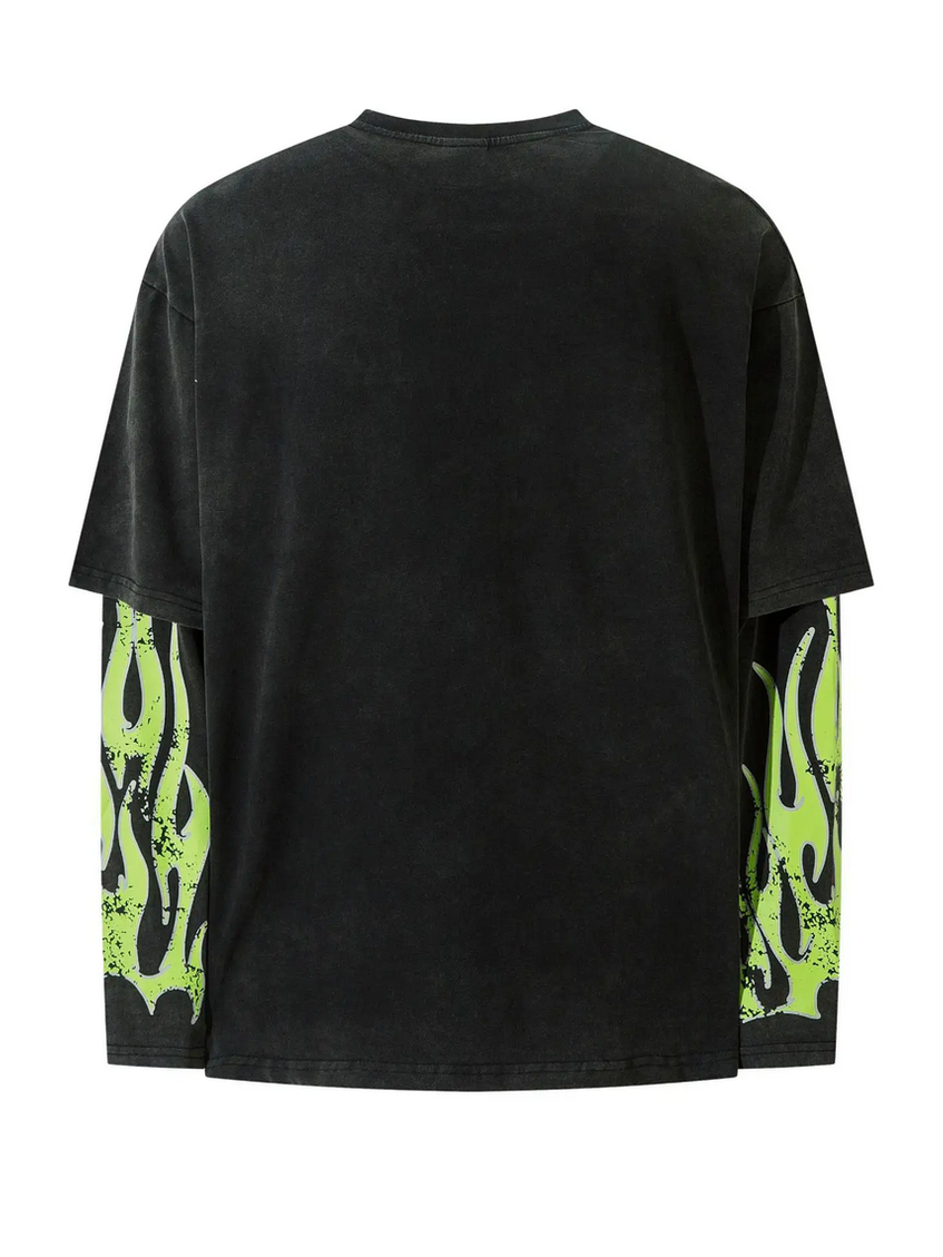 Vintage Motorsport Flame Long Sleeve Tee