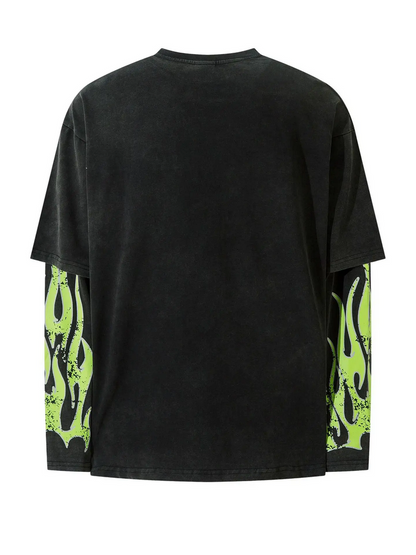 Vintage Motorsport Flame Long Sleeve Tee