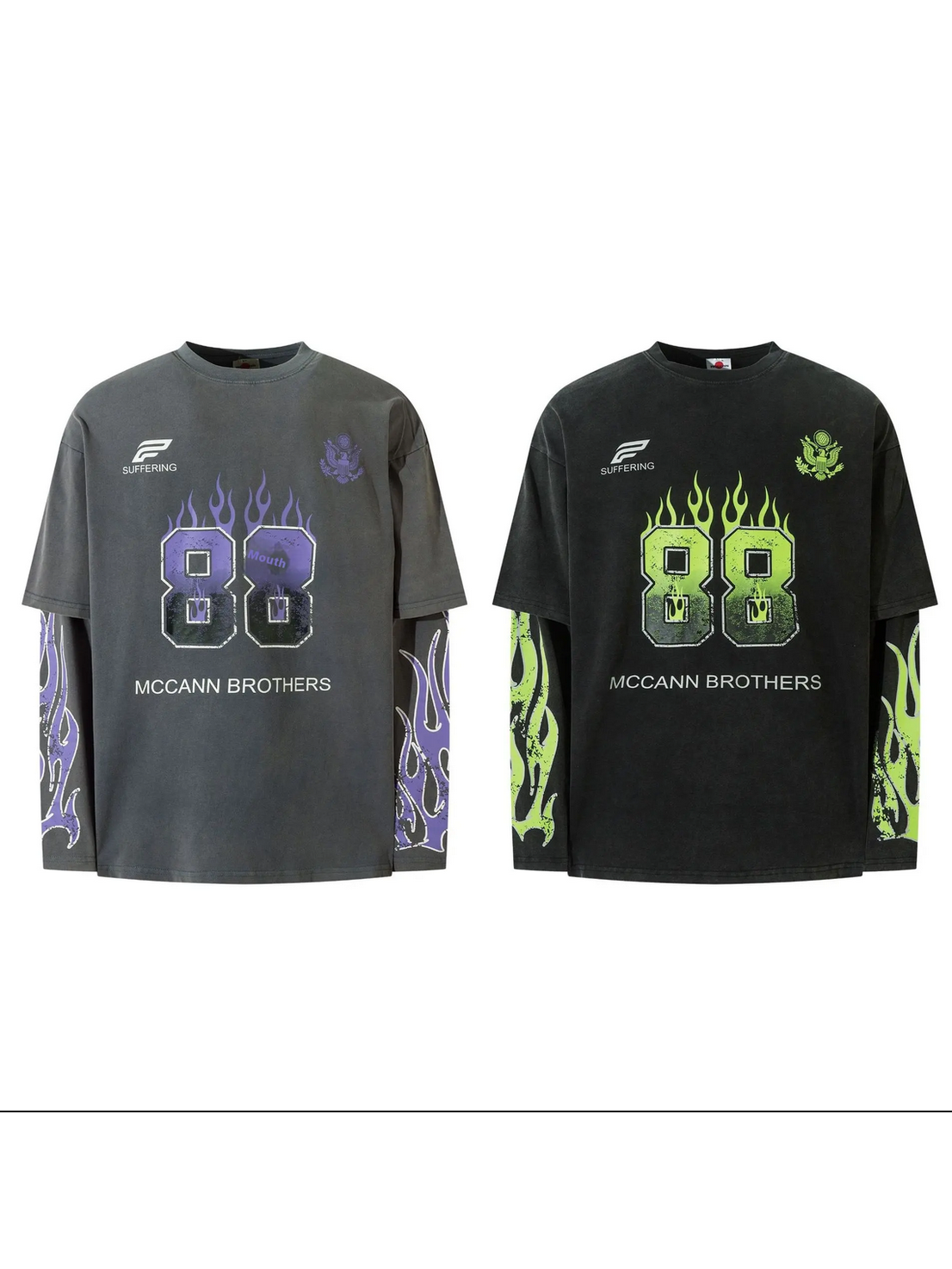 Vintage Motorsport Flame Long Sleeve Tee