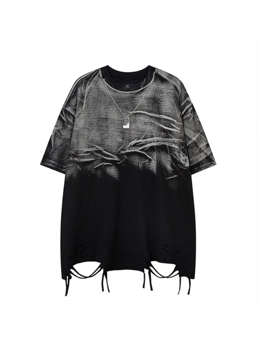 Torn Dimensions Acid-Washed Tee
