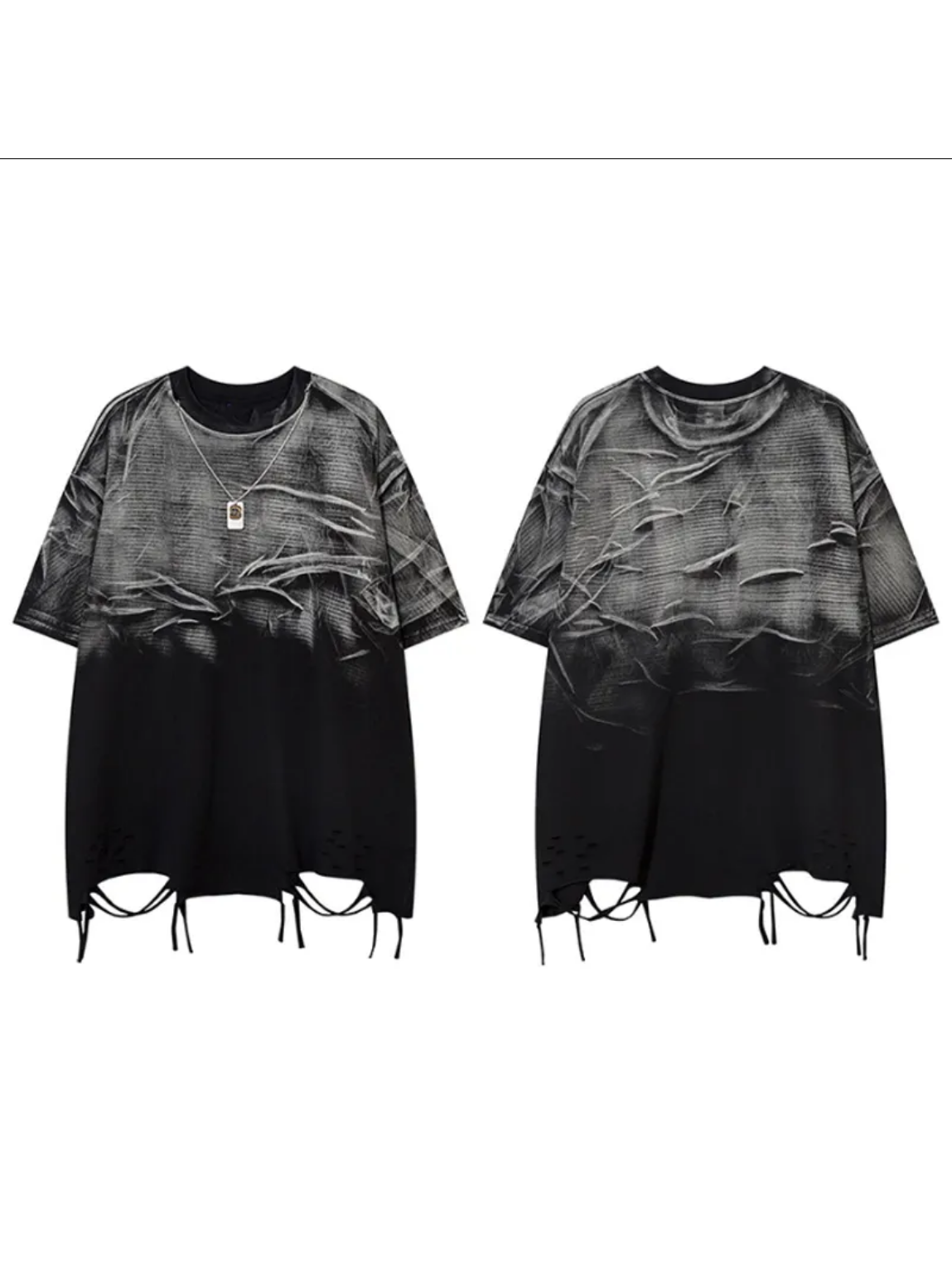 Torn Dimensions Acid-Washed Tee