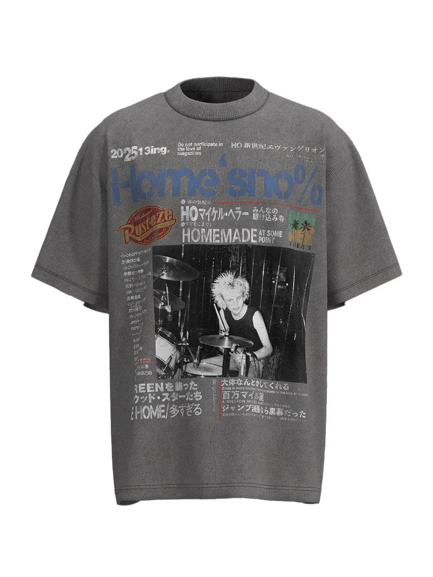 Punk Rock Magazine Print Oversized Tee