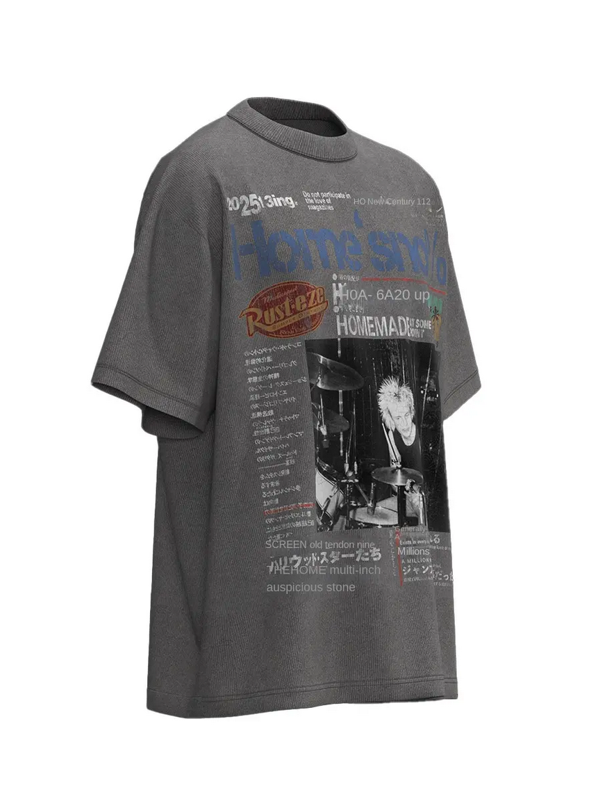 Punk Rock Magazine Print Oversized Tee