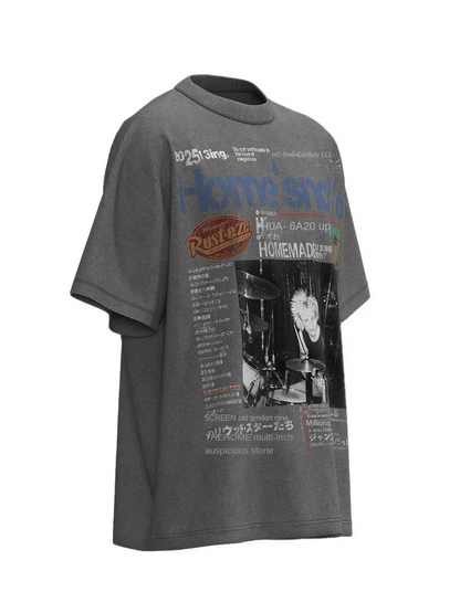 Punk Rock Magazine Print Oversized Tee