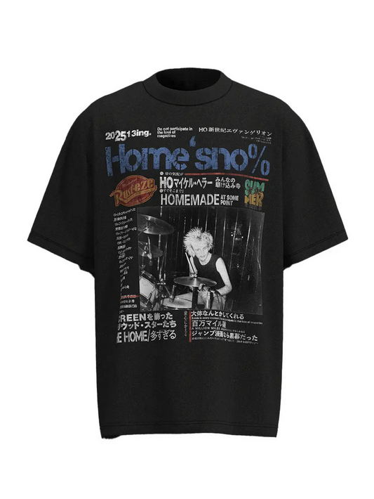 Punk Rock Magazine Print Oversized Tee