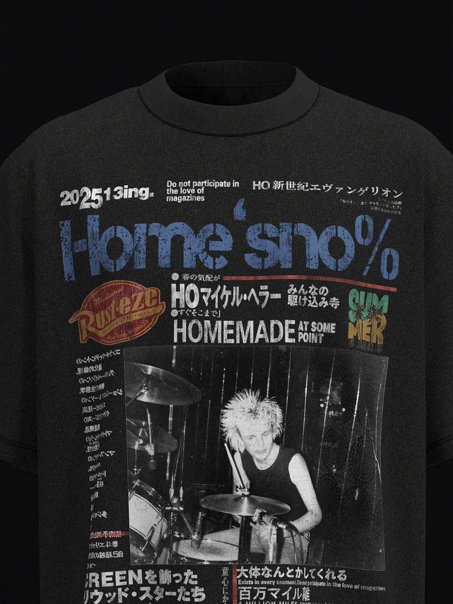 Punk Rock Magazine Print Oversized Tee