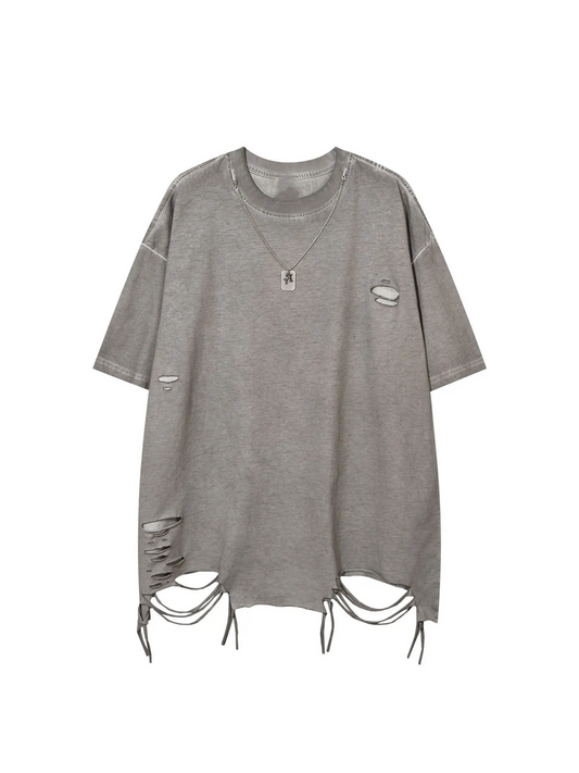 Faded Ruins Washed Cutout T-Shirt