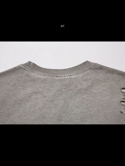 Faded Ruins Washed Cutout T-Shirt