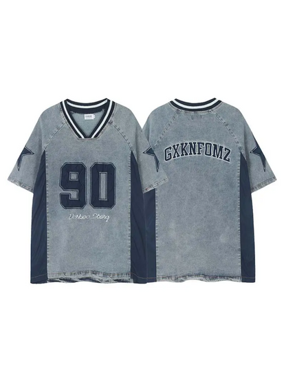 Hustle Varsity Denim Tee