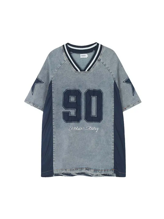 Hustle Varsity Denim Tee