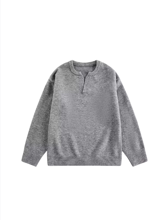 Vintage Henley Knit Sweater