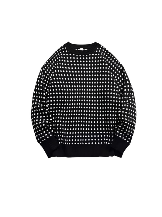 Polka Dot Jacquard Knit Sweater