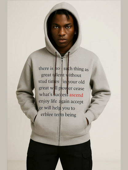 Statement Hoodie with Plaid Lining