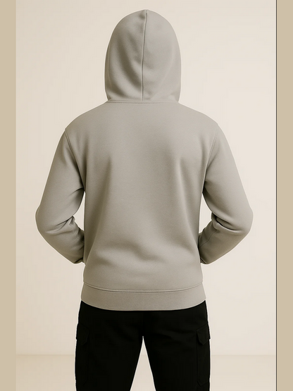 Statement Hoodie with Plaid Lining