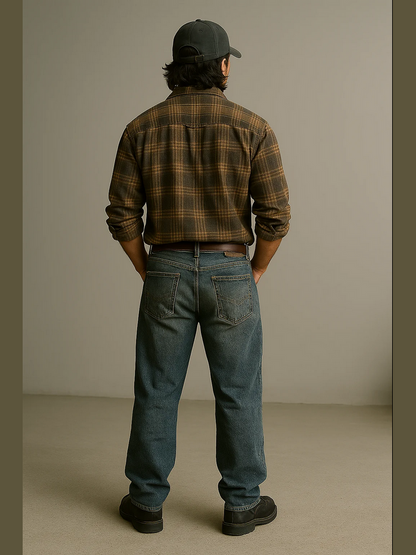 Worn-Out Shadow Wide-Leg Denim