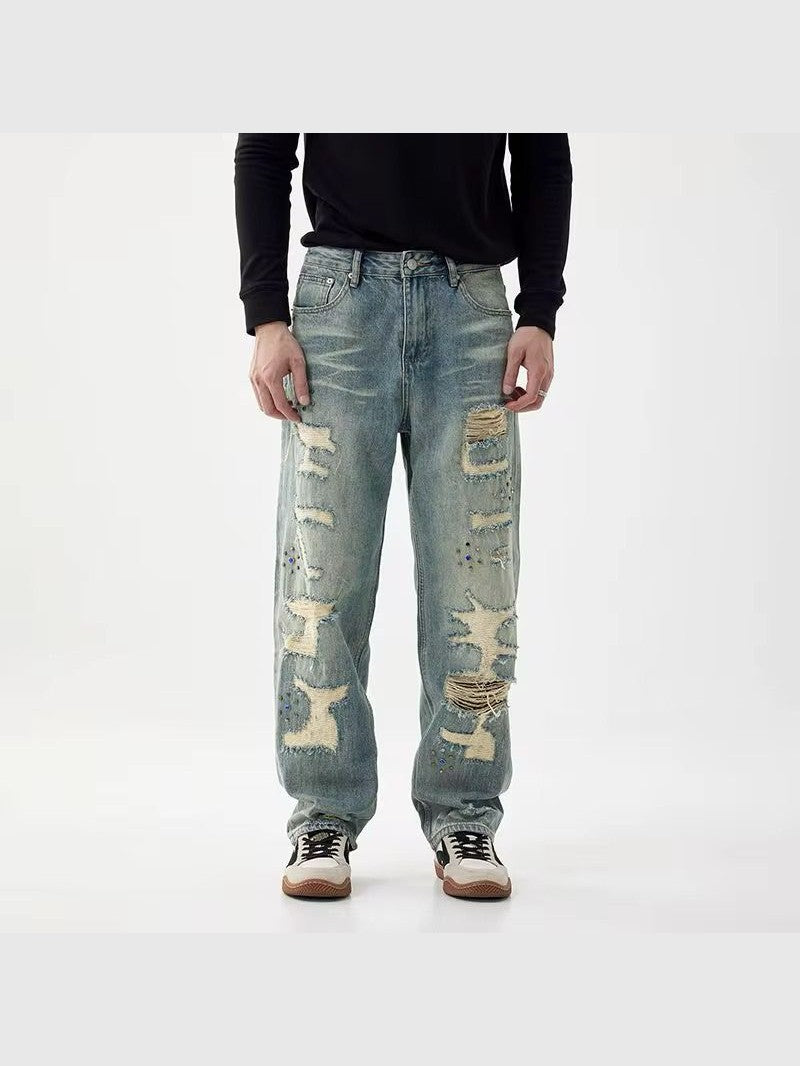 Distressed Embellished Vintage Denim