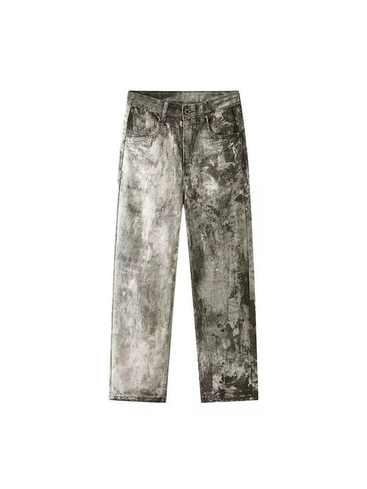 Grunge-Washed Concrete Denim