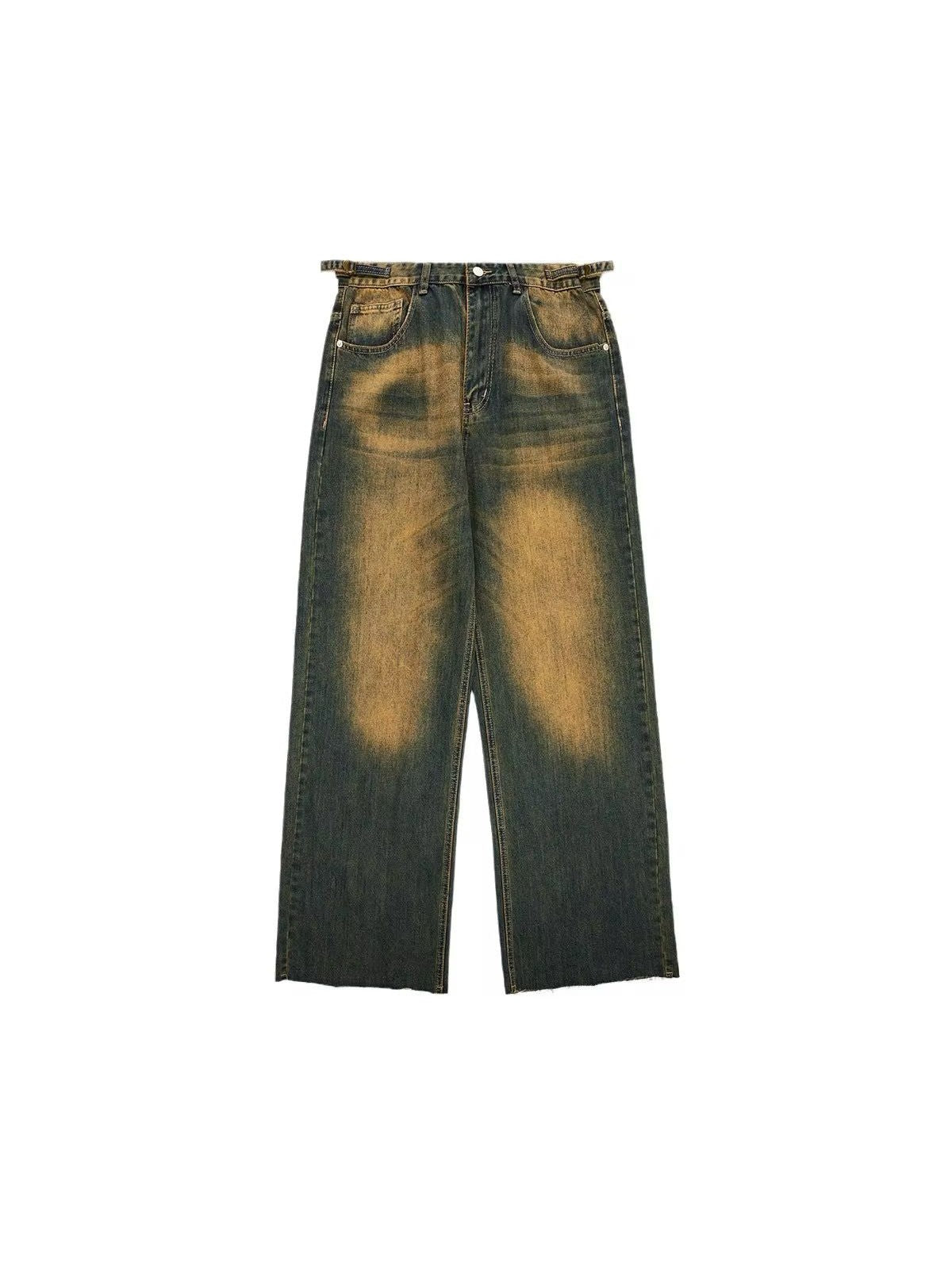 Burnt Fade Edge Wide-Leg Denim