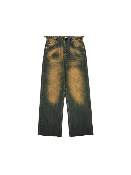 Burnt Fade Edge Wide-Leg Denim