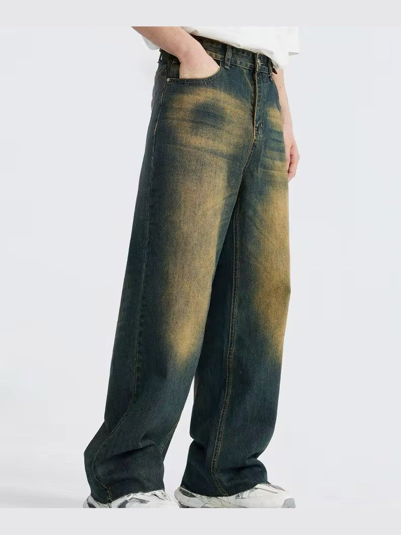 Burnt Fade Edge Wide-Leg Denim